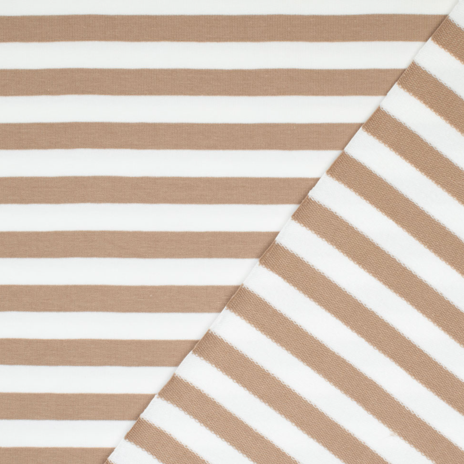 French Terry Streifen Beige